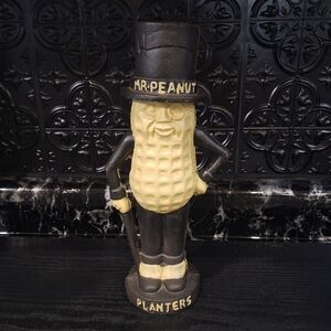 Antique Cast Iron Mr. Peanut Planters Coin Bank Figurine, Cast Iron Bank